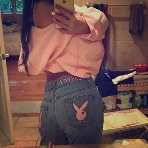 Hand painted Playboy Bunny Jeans